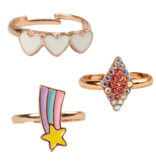 Great Pretenders Heart Star Rings, 3 Pcs