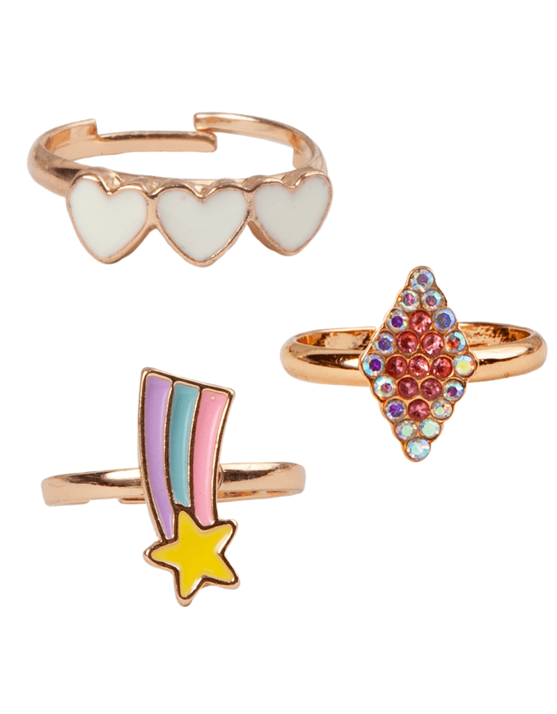 Great Pretenders Heart Star Rings, 3 Pcs