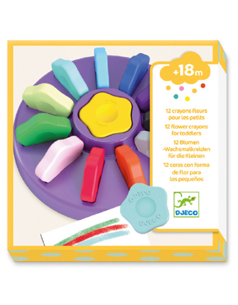 Djeco 12 Flower Crayons For Toddlers