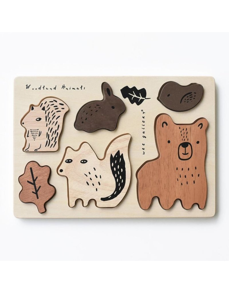 Wee Gallery Wooden Tray Puzzle - Woodland Animals