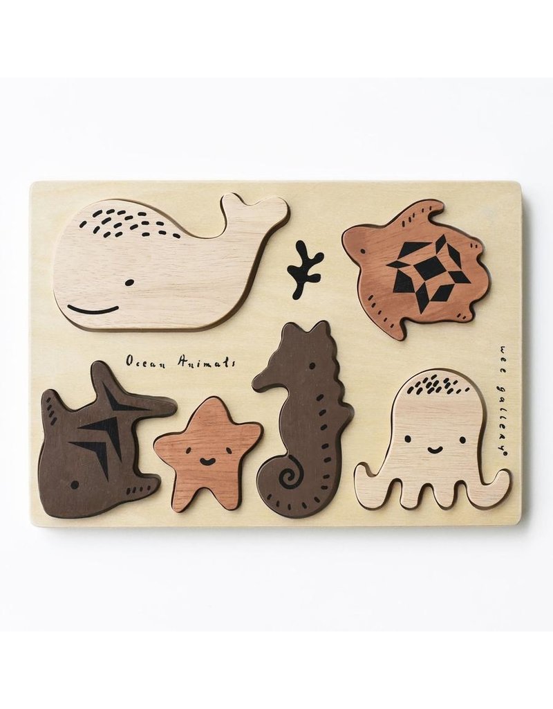 Wee Gallery Wooden Toy Puzzle - Ocean Animals