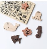 Wee Gallery Wooden Toy Puzzle - Ocean Animals