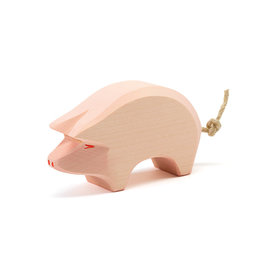 Ostheimer Wooden Toys Pig, Head Low