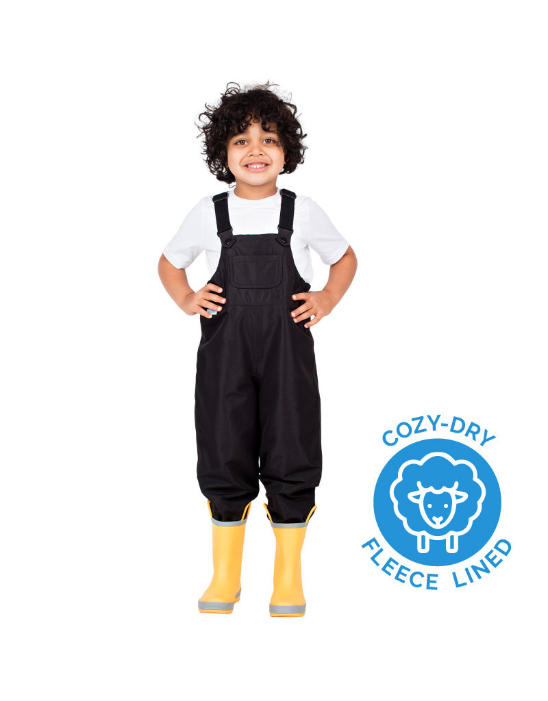 Black Cozy Dry Rain Bib Pants - Vancouver's Best Baby & Kids Store