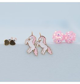 Great Pretenders Unicorn Studded Earrings, 3 Sets