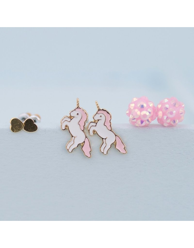 Great Pretenders Unicorn Studded Earrings, 3 Sets