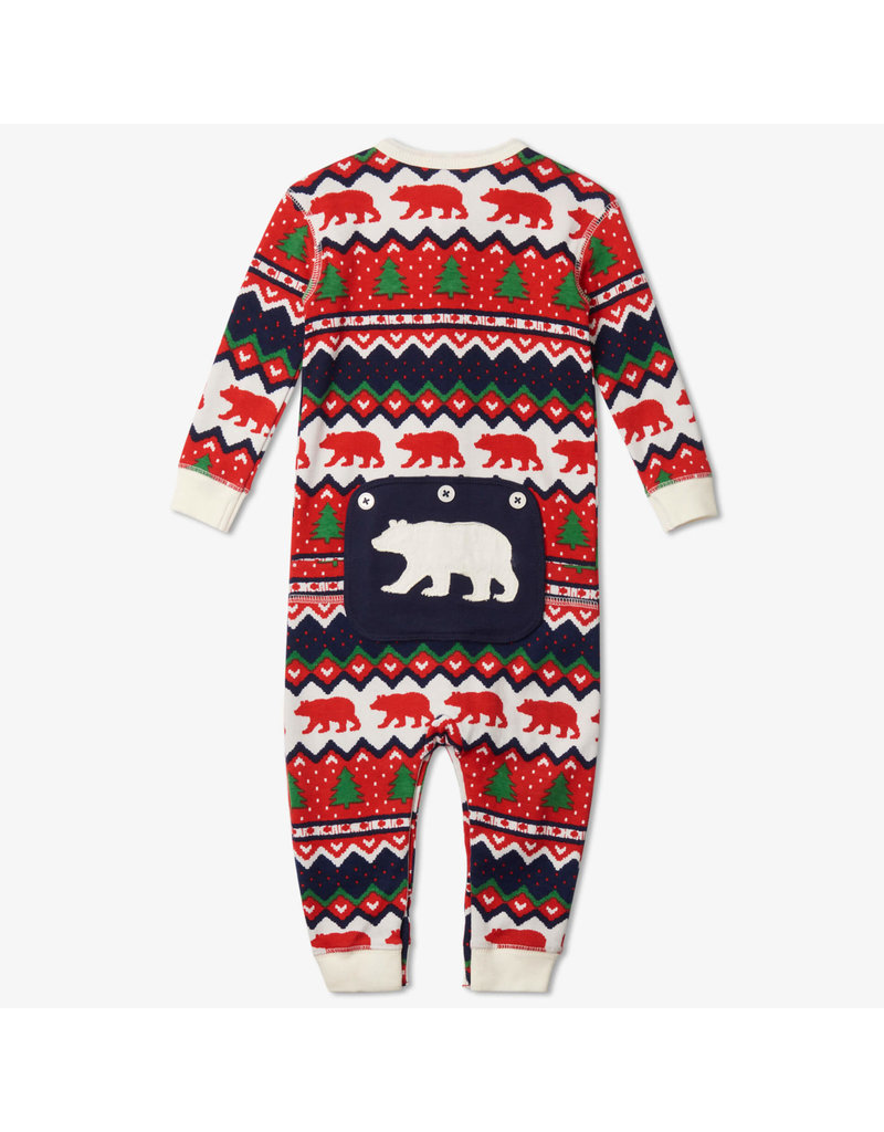 Hatley Fair Isle Bear Baby Union Suit
