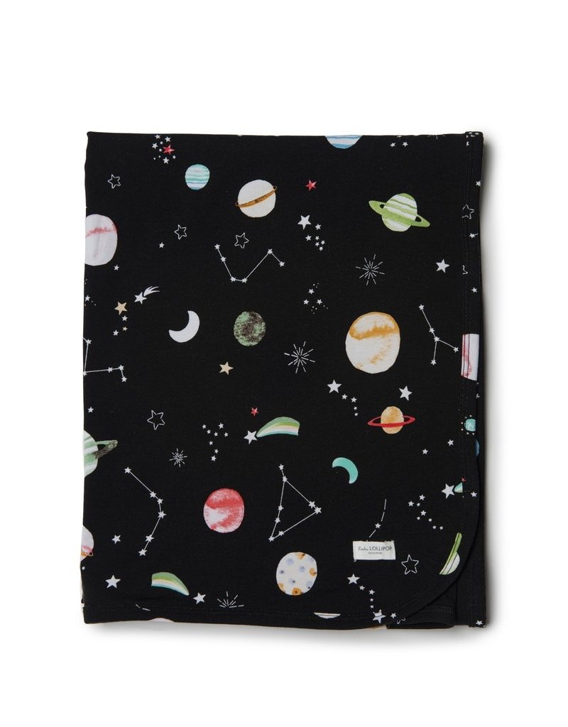 Loulou Lollipop Stretch Knit Blanket in TENCEL™ - Planets