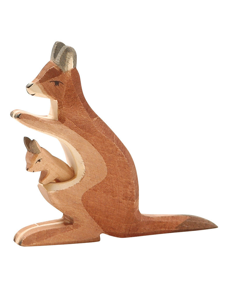 Ostheimer Wooden Toys Kangaroo with Baby
