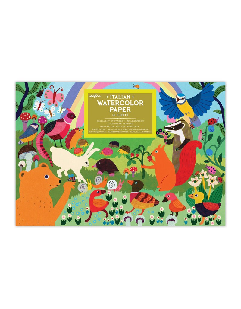 Eeboo Woodland Rainbow Watercolour Pad
