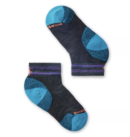 Smartwool Charcoal/Teal Kids' Hike Light Cushion Ankle Socks