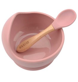 Silicone Bowl + Spoon Set - Dusty Rose
