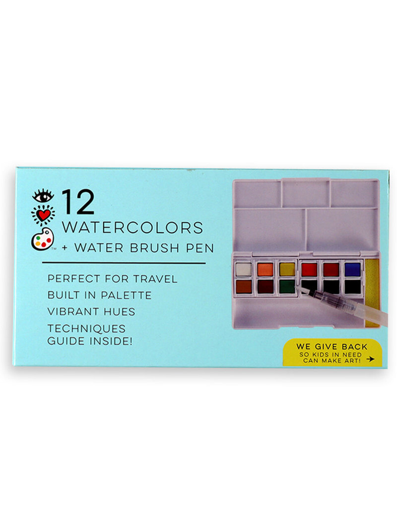 Bright Stripes 12 Watercolours + Water Brush Pen