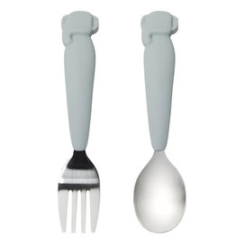 Loulou Lollipop Born to Be Wild Kid's Spoon/Fork Set - Elephant