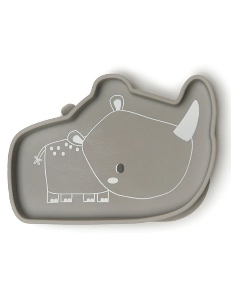 Loulou Lollipop Born to be Silicone Snack Plate Wild Rhino