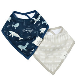 Loulou Lollipop Muslin Bandana Bib Set, Whales, 2pk