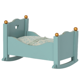 Maileg Cradle, Baby Mouse - Blue