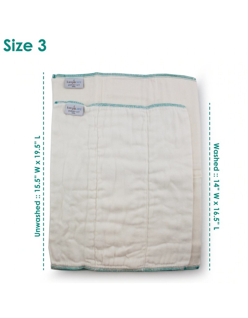 Baby Babmboo Prefold Diapers:  Size 3