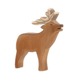 Ostheimer Wooden Toys Deer Stag, Red, Eating