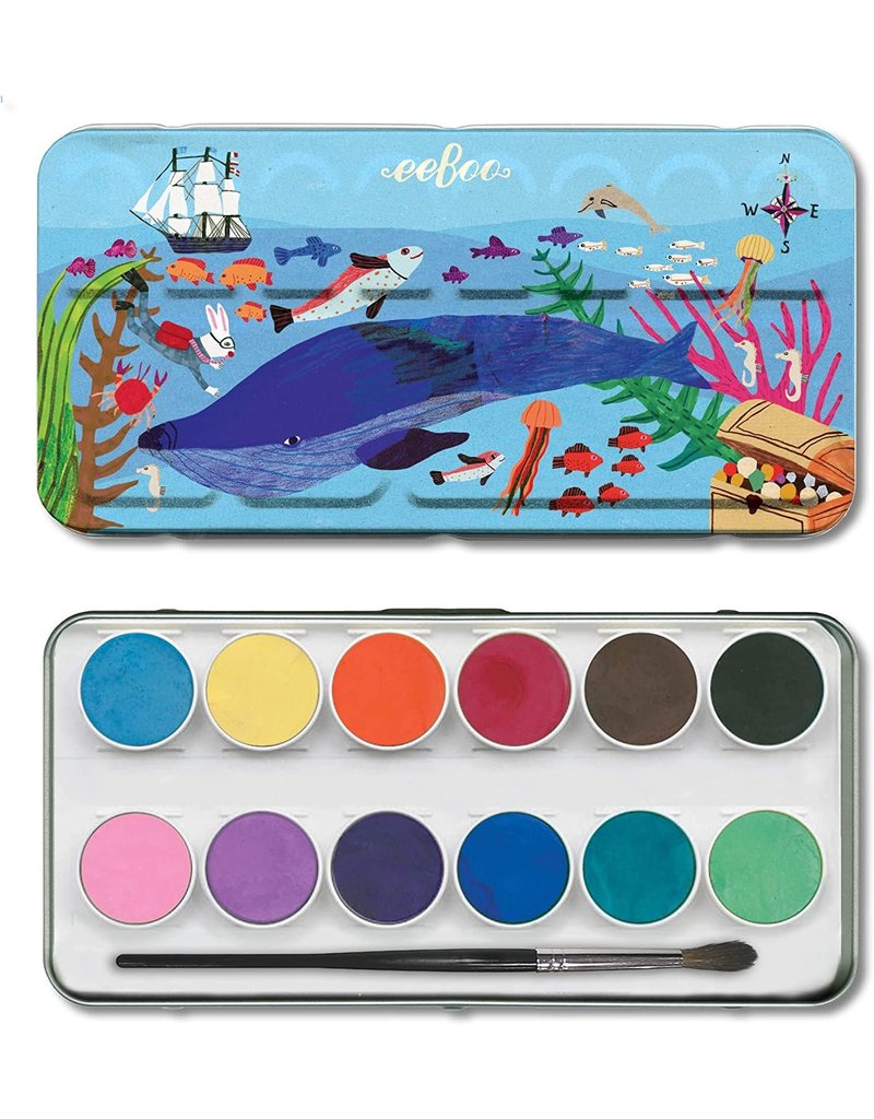 Eeboo In The Sea 12 Watercolours