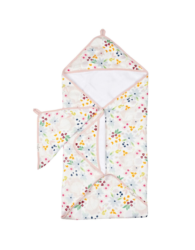 Loulou Lollipop Shell Floral Hooded Towel & Cloth
