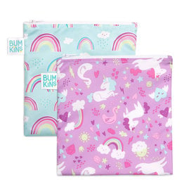 Reusable Snack Bag 2pk Large - Unicorn, Rainbows