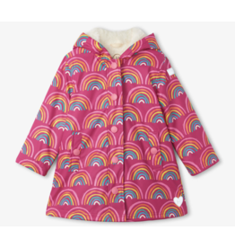 Hatley Rainy Rainbows Sherpa Splash Jacket: 3T