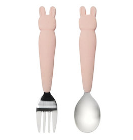 Loulou Lollipop Born to Be Wild Kid's Spoon/Fork Set - Bunny