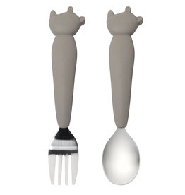 Loulou Lollipop Born to Be Wild Kid's Spoon/Fork Set - Rhino