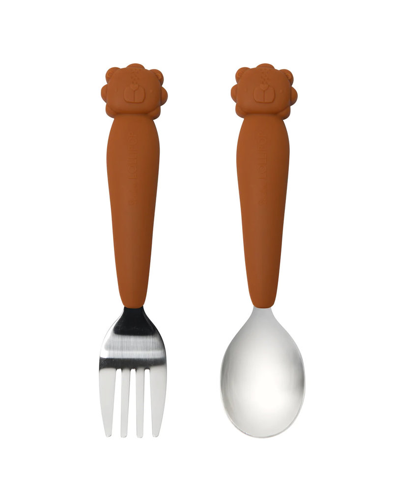 Born to Be Wild Kid's Spoon/Fork Set - Lion