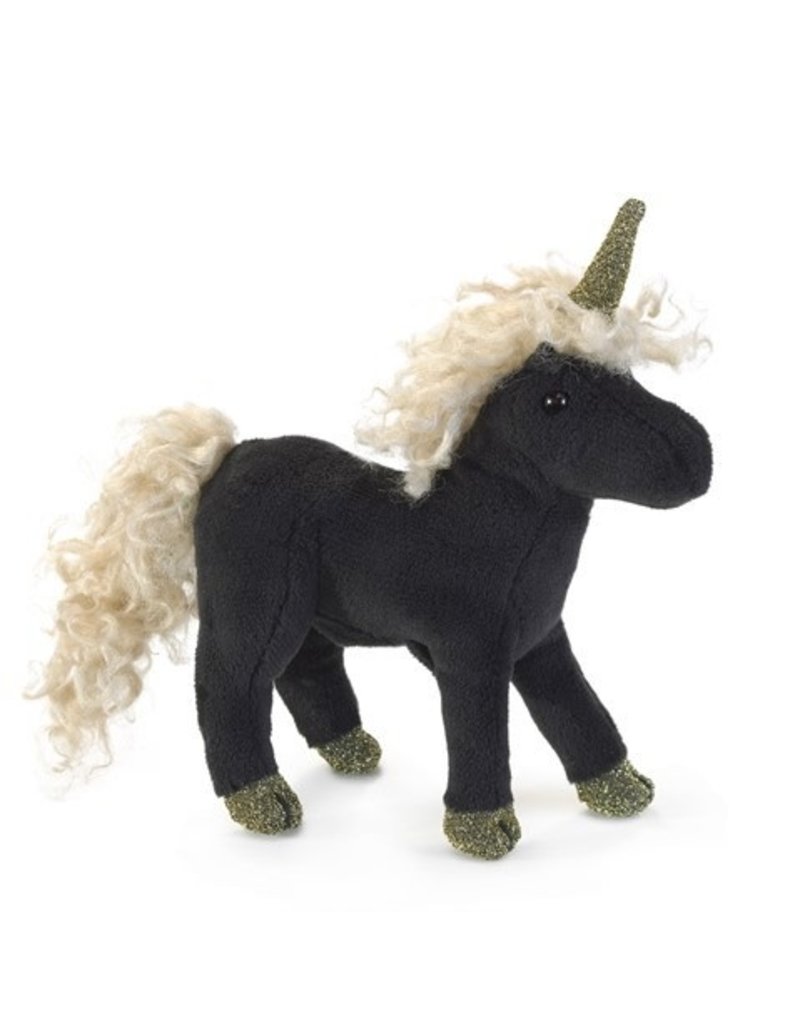 Folkmanis Finger Puppet - Black Unicorn