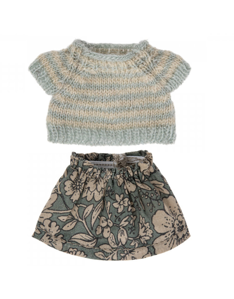 Maileg Knitted Sweater & Skirt for Big Sister Mouse