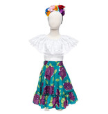 Great Pretenders Frida The Artist Set,  Shirt, Skirt & HB, Size 5-6