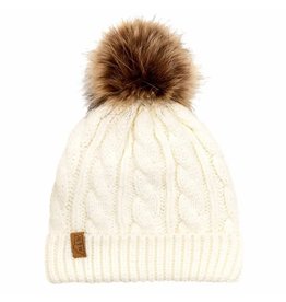 Jan and Jul Cream Cable Knit Beanie