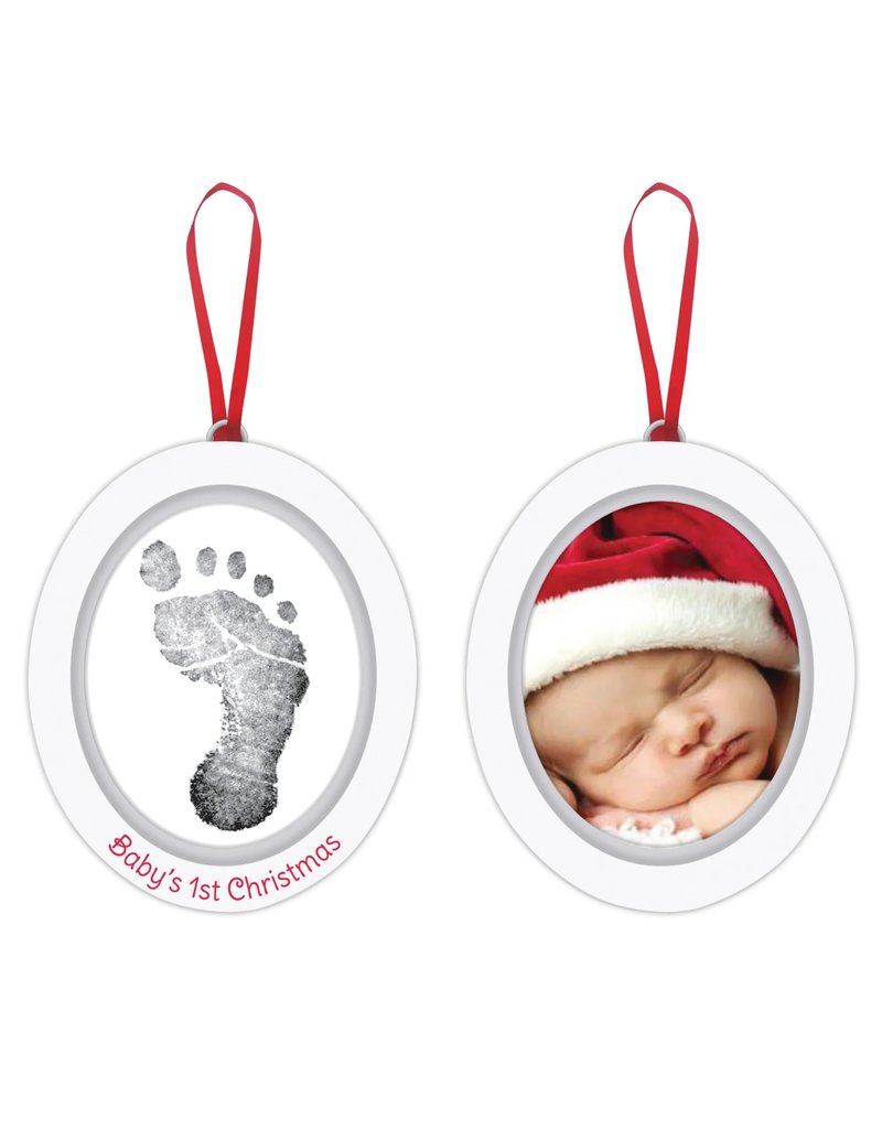 Babyprints Photo Ornament - Wooden Oval