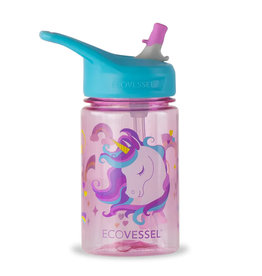 The Splash Kids Straw Water Bottle, Unicorn 12oz