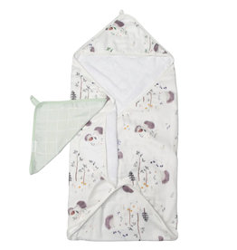 Loulou Lollipop Hedgehogs Hooded Towel & Cloth