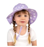 Purple Daisy Gro-With-Me Cotton Floppy Hat