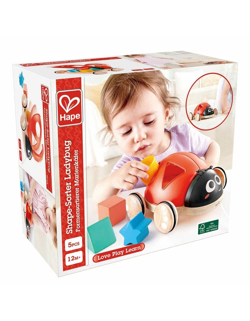 Hape Toys Shape-Sorter Ladybug Pull