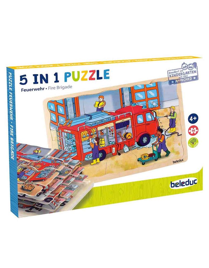 Playwell Fire Brigade Wooden Layer-Puzzle  4y+