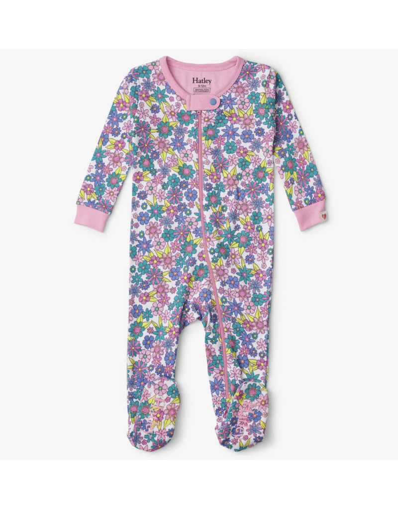 Hatley Retro Floral Footed Coverall