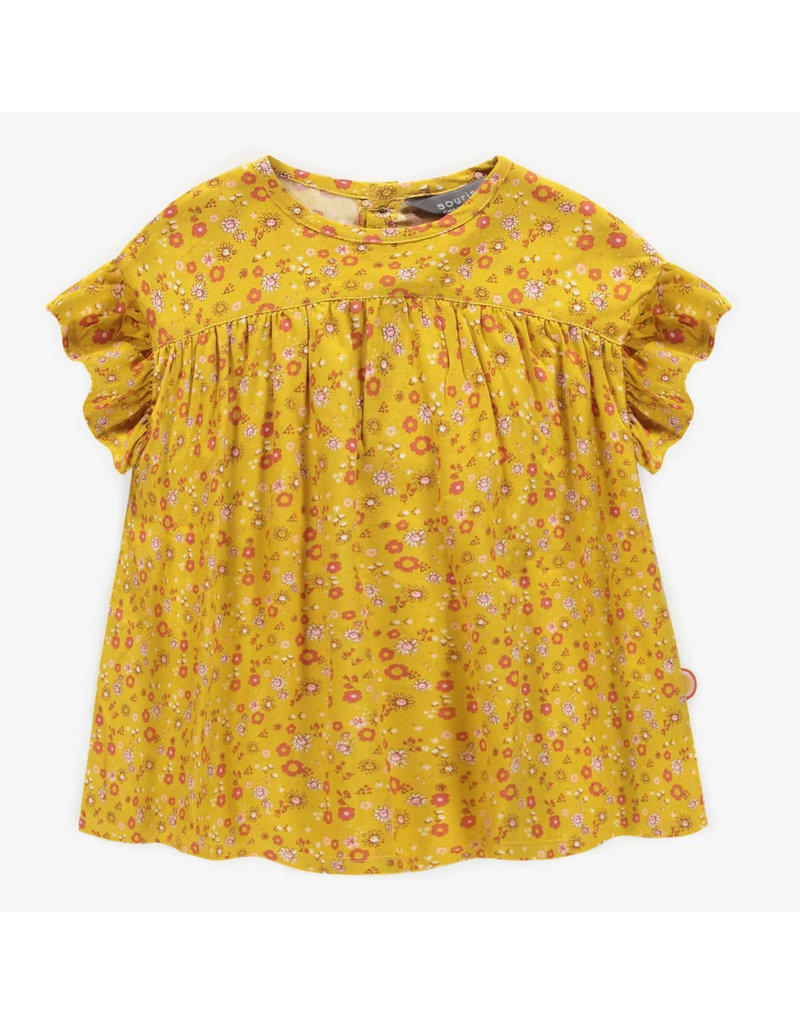 Souris Mini Yellow Flowery Viscose Baby Dress