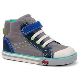 See Kai Run Dane Hightops Grey Denim/Blue, Size: Y3