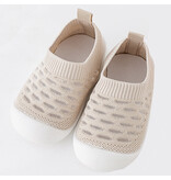 Tan Knitted Baby Non-Slip Sock Shoes