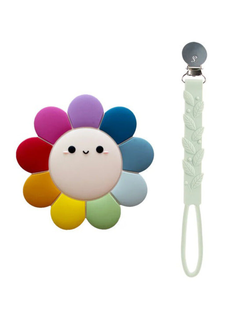 Loulou Lollipop Daisy Rainbow Teether Set