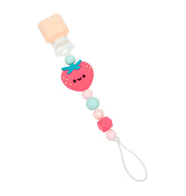Loulou Lollipop Darling Pacifier Clip - Strawberry