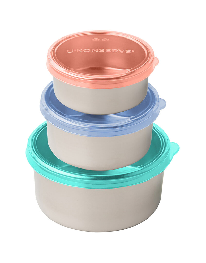 Kids Konserve Food Storage Containers with Silicone Lids (Set of 3)