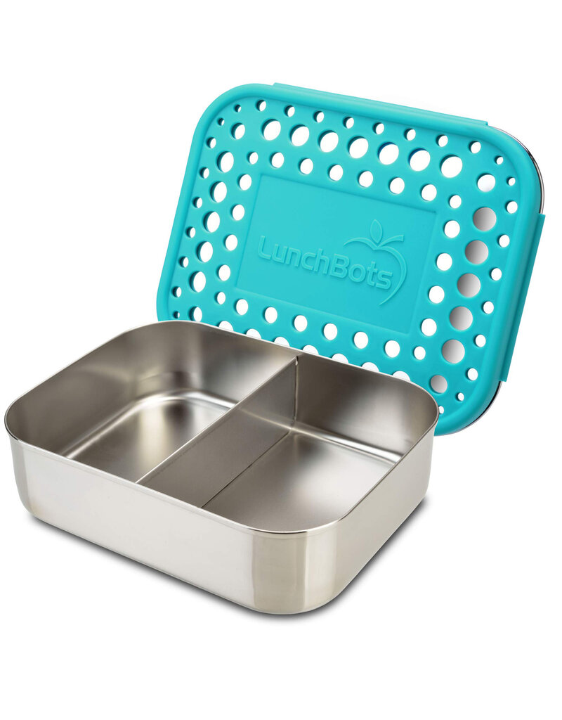 Lunchbots Medium Duo Bento Box, Aqua