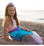 Great Pretenders Mermaid Glimmer Skirt w/Tiara, Lilac/Blue, Size  5-6