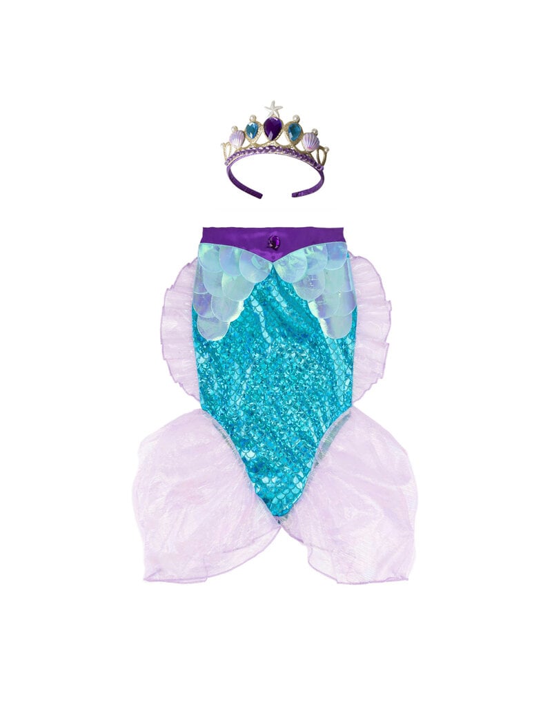 Great Pretenders Mermaid Glimmer Skirt w/Tiara, Lilac/Blue, Size  5-6